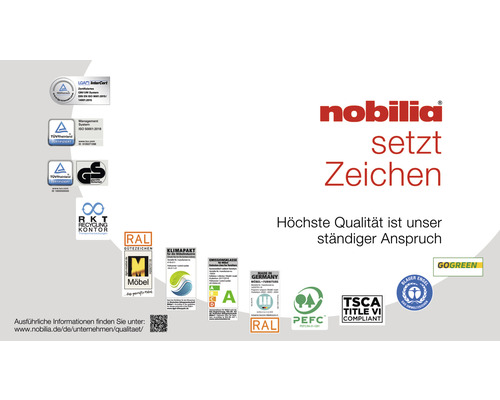 Nobilia Qualitätsmerkmale und Gütesiegel