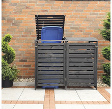 Mülltonnenbox promadino Vario III für 2 Tonnen 148 x 92 x 122 cm anthrazit-thumb-6
