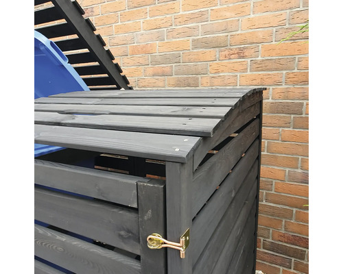 Mülltonnenbox aus Holz mit abschließbarer Tür