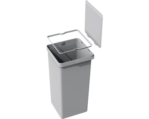 Kunststoff Abfalleimer mit Deckel und Haltering