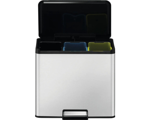 Abfalltrennsystem mit drei Behältern und Fußpedal