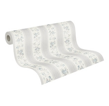 Tapetenrolle mit Streifen und Blumenmuster