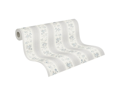 Tapetenrolle mit Streifen und Blumenmuster