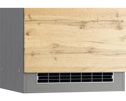 Küchenunterschrank mit Holzfront und Belüftungsgitter