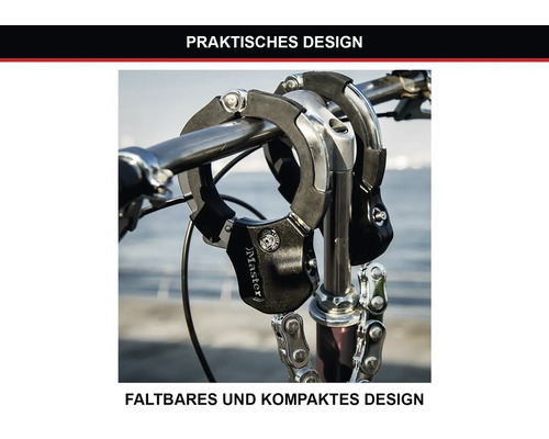 Fahrradschloss am Fahrradlenker befestigt