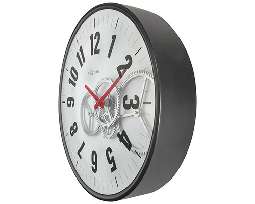 Nextime Wanduhr mit sichtbarem Uhrwerk