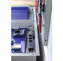 Werkbank Industrial A 1.0 1180 x 880 x 700 mm 2 Türen 2 Schubladen grau/blau-thumb-10