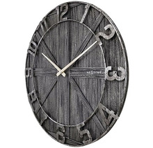 Wanduhr York Metall Holz schwarz Ø 50 cm