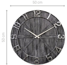 Wanduhr York Metall Holz schwarz Ø 50 cm