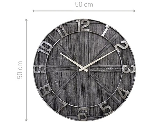 Nextime Wanduhr aus Holz, Durchmesser 50 cm