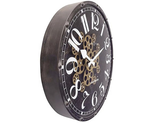 Dekorative Wanduhr mit Zahnrädern und Ziffernblatt