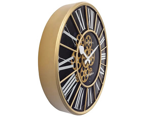 Dekorative Wanduhr mit römischen Ziffern und Zahnradmechanismus