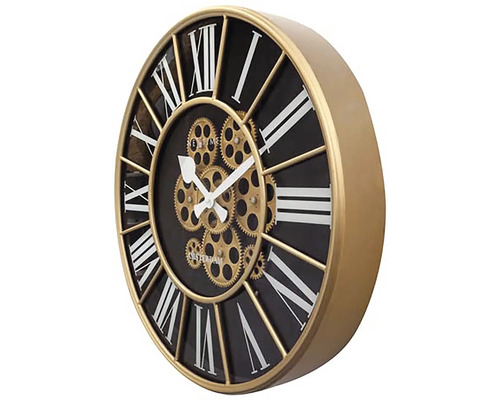 Dekorative Wanduhr mit Zahnrad-Design