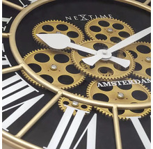 Nextime Wanduhr mit Zahnrädern und römischen Ziffern