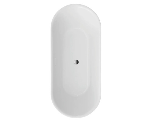 Oval geformte Badewanne von oben