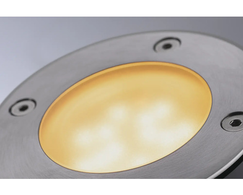 Bodeneinbaustrahler aus Metall mit Licht