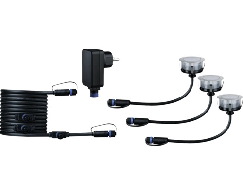 Einbaustrahler Set mit drei Lampen, Transformator und Kabel