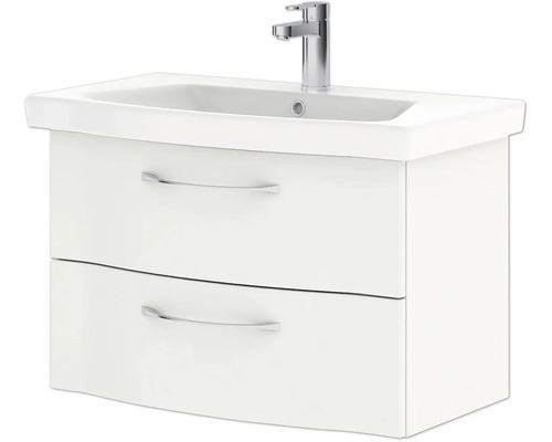 Waschbeckenunterschrank mit zwei Schubladen und Armatur