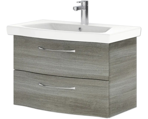 Waschtischunterschrank mit zwei Schubladen, Waschtisch und Armatur