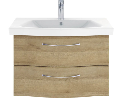 Waschtischunterschrank mit Waschbecken und zwei Schubladen