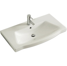 Waschbecken aus Keramik mit Armatur