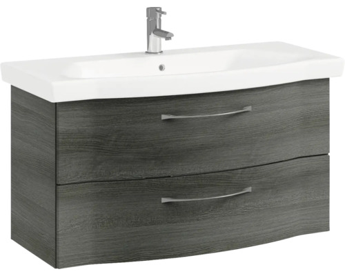 Waschtischunterschrank mit zwei Schubladen und Aufsatzwaschbecken