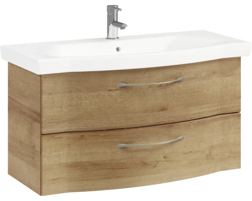 Waschtisch mit Unterschrank, zwei Schubladen und Armatur