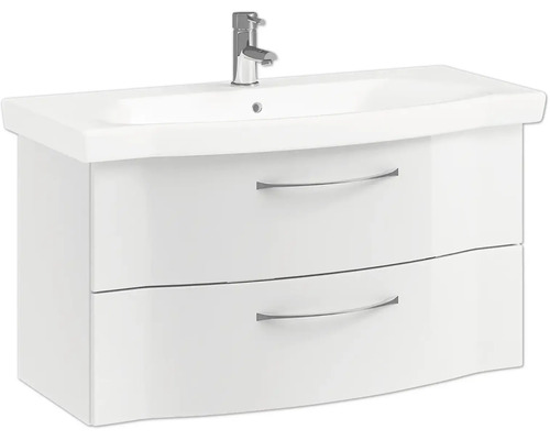 Waschtischunterschrank mit zwei Schubladen und einem Waschbecken