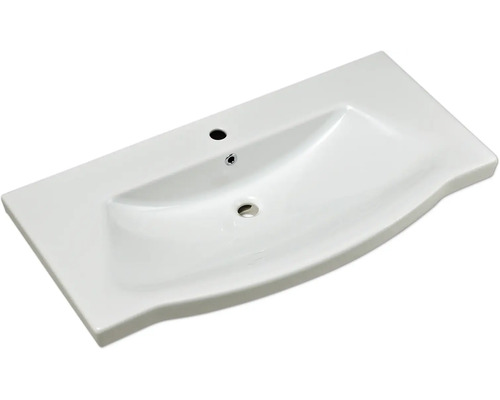 Waschtisch aus Sanitärkeramik mit Hahnloch und Überlauf