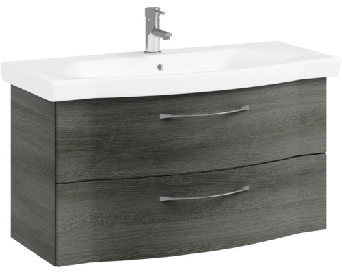 Waschtischunterschrank mit zwei Schubladen und Aufsatzwaschbecken