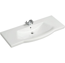 Badmöbel-Set Pelipal Sunline 114 BxHxT 122 x 200 x 51,5 cm Frontfarbe graphit struktur quer Badmöbelset 3-teilig mit Waschtisch Keramik weiß und Waschtischunterschrank Spiegelschrank mit LED-Beleuchtung