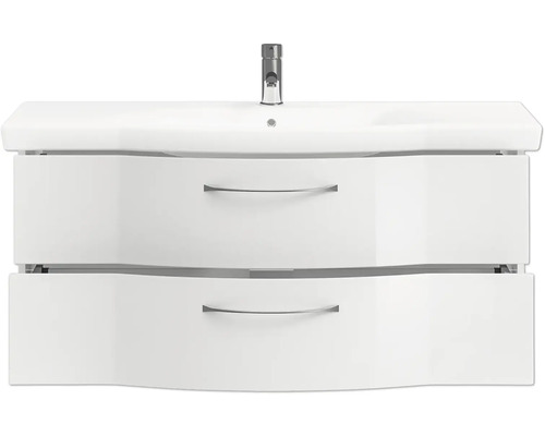 Waschtischunterschrank mit zwei Schubladen und einem Waschbecken