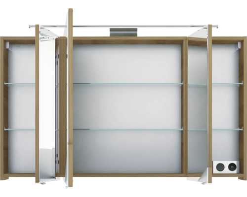 Spiegelschrank mit Einlegeböden aus Glas und Beleuchtung