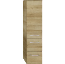 Badmöbel-Set Pelipal Sunline 114 BxHxT 182 x 200 x 51,5 cm Frontfarbe eiche riviera Badmöbelset 5-teilig und mehr mit Waschtisch Keramik weiß und Waschtischunterschrank Spiegelschrank mit LED-Beleuchtung Unterschrank Wandschrank