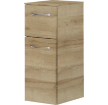 Badmöbel-Set Pelipal Sunline 114 BxHxT 182 x 200 x 51,5 cm Frontfarbe eiche riviera Badmöbelset 5-teilig und mehr mit Waschtisch Keramik weiß und Waschtischunterschrank Spiegelschrank mit LED-Beleuchtung Unterschrank Wandschrank