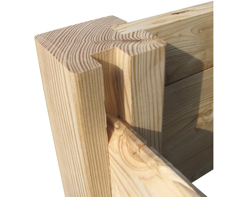 Detailansicht einer Holzverbindung bei einem Holzprodukt