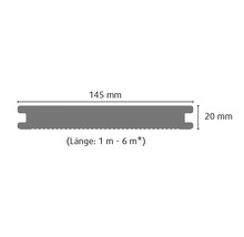 Konsta WPC Terrassendiele Vollprofil mit Struktur graubraun 20x145 mm (Meterware ab 1000 mm bis max. 6000 mm)-thumb-3