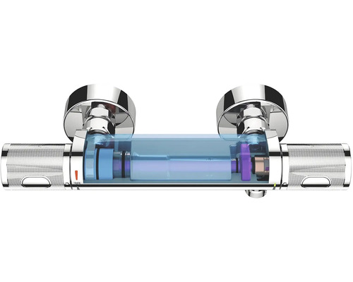 Aufputz-Thermostatbatterie mit sichtbarer Technik für den Sanitärbereich