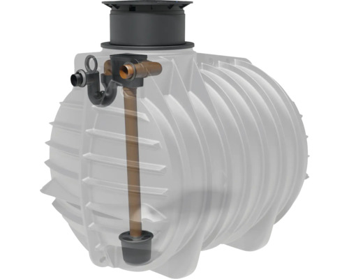 Regenwassertank mit Rohren und Anschlüssen