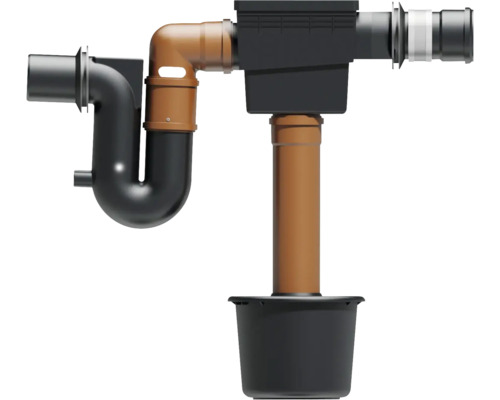 Aufsichtsfoto einer Dachrinne mit Ablaufgarnitur, die für die Entwässerung von Dächern verwendet wird