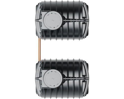 Doppelter Regenwassertank mit Verbindungsrohr