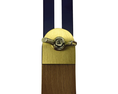 Winkelmesser aus Holz und Metall mit Feststellschraube
