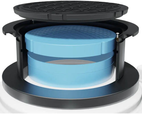 Drainageschacht mit Deckel