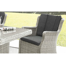 Sitzgruppe Destiny LUNA 4 Sessel + Tisch 165x90x75cm, Polyrattan, vintage weiß
