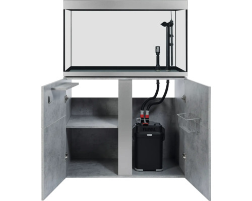 Aquariumkombination mit Unterschrank und Aquarienzubehör