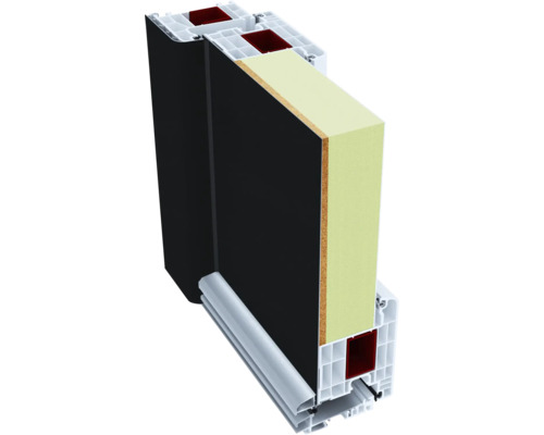 Querschnitt eines Kunststofffensters mit Mehrkammerprofil