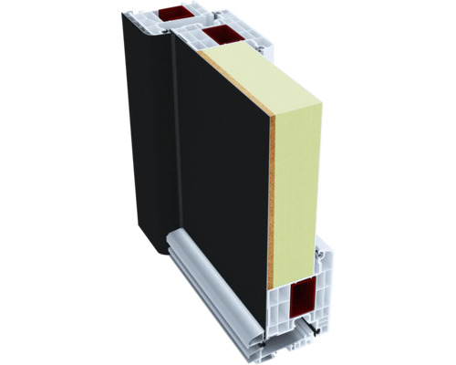 Querschnitt eines Fensterprofils mit Dämmung