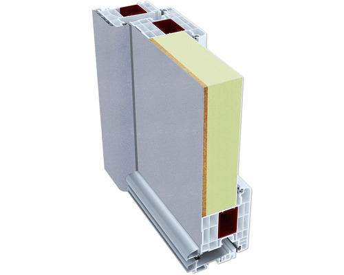 Querschnitt einer Tür mit Isolierung