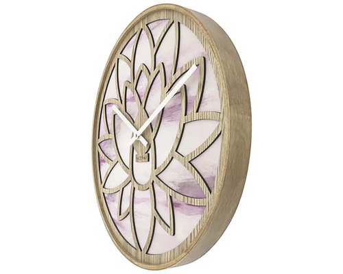 Dekorative Wanduhr mit floralem Design und Zeitanzeige