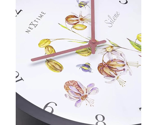 Nextime Silene Wanduhr mit Blumenmuster